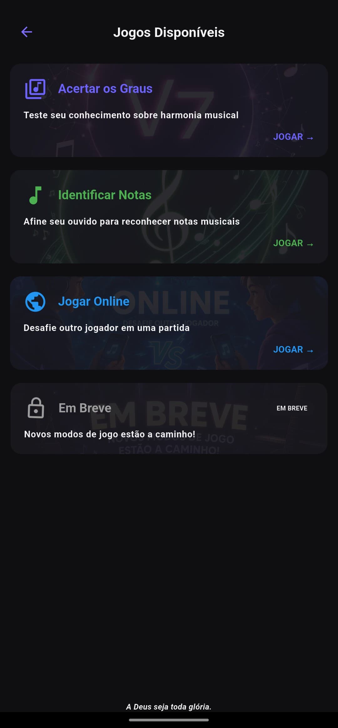 Jogos disponíveis no NoteQuest
